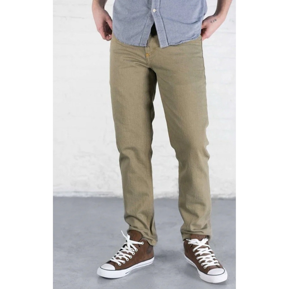 Dearborn Denim Jeans Men Tailored‎ Fit Stretch Tan Khaki 32x32 Ringspun Cotton